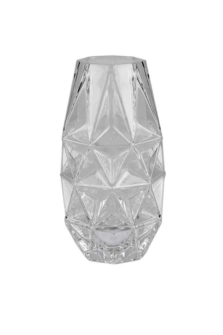 Vase - Glass Cut Geometric Small
