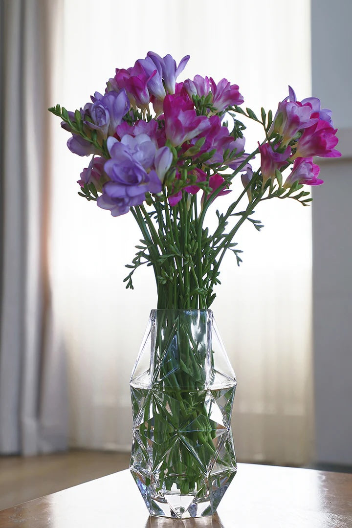 Vase - Glass Cut Geometric Small