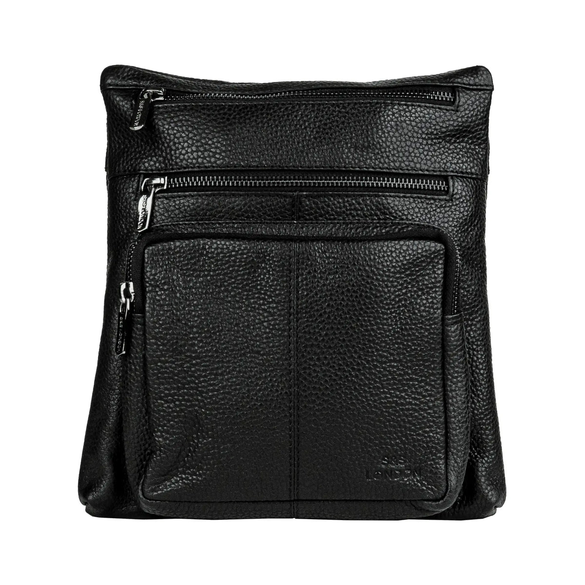 S&S London crossbody bag in black leather