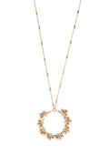 Necklace - Long Ivory Floral Circle
