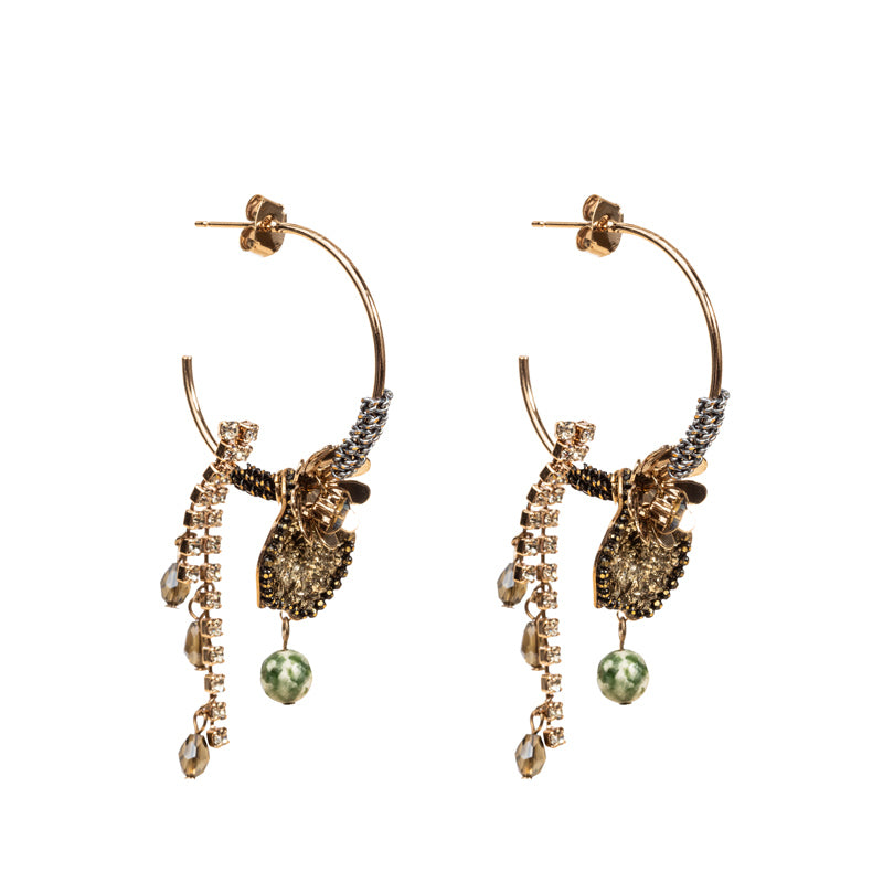 Earrings - Statement blue/green drop earring