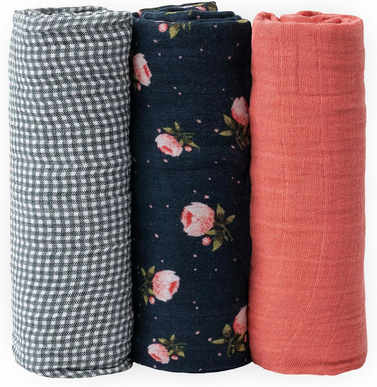 Little Unicorn 3 Pack Cotton Muslin Swaddle - Midnight Rose