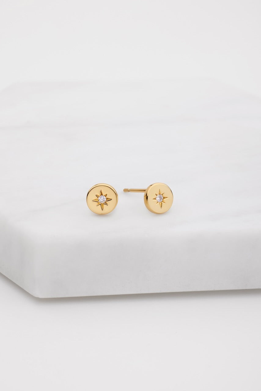 Crystal Disk Stud Earring