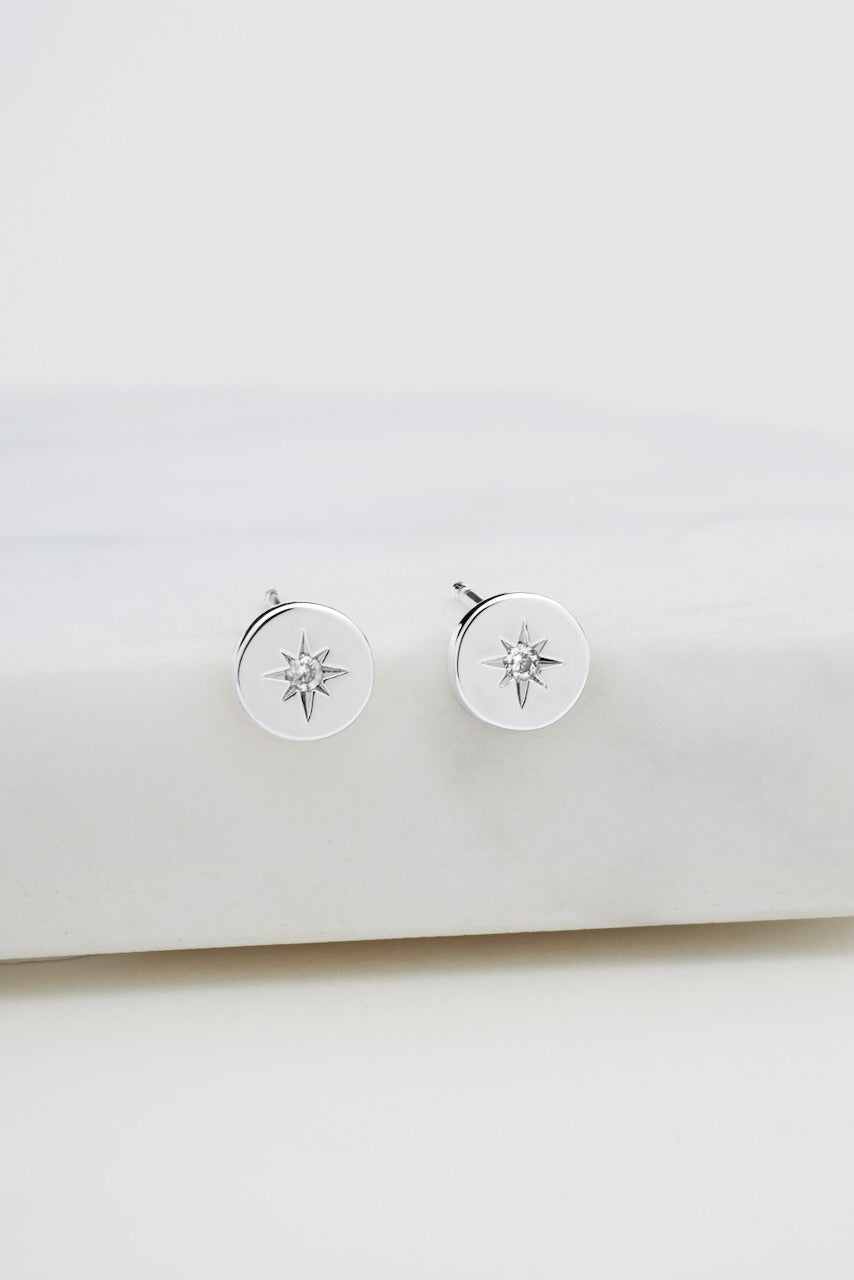 Crystal Disk Stud Earring