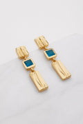 Samantha Earring - Blue Black Jade