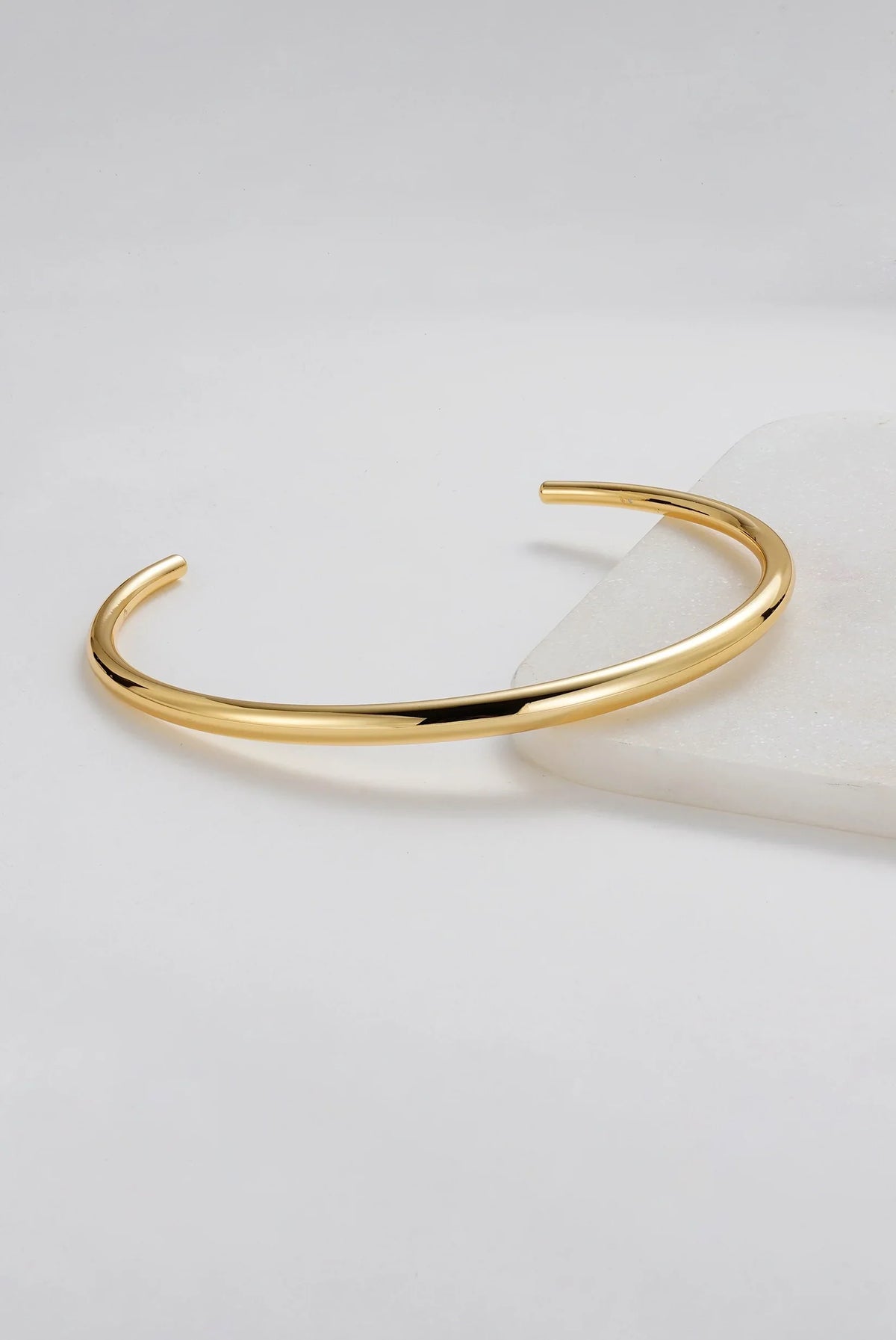 Open-ended Meika Cuff Necklace in sleek Gold finish