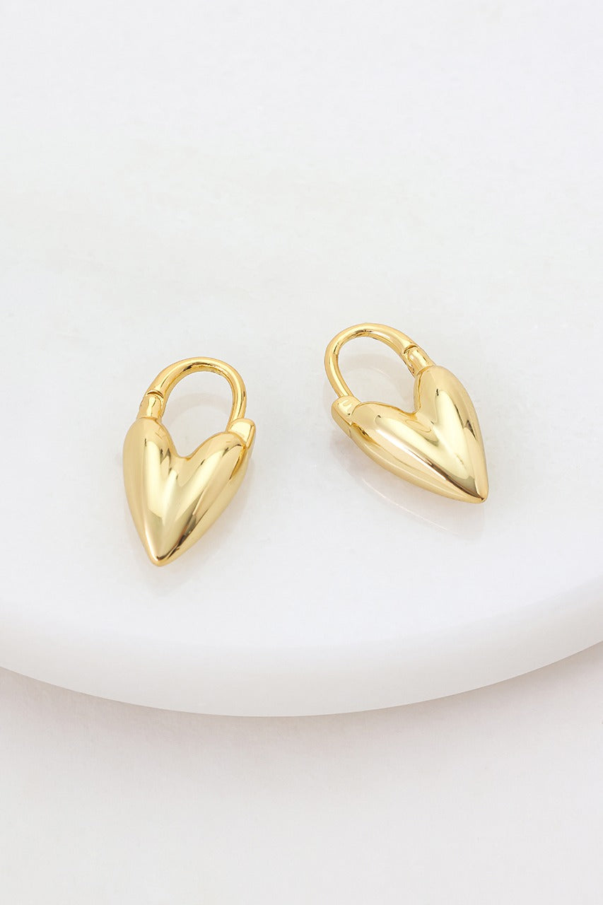 Jess Heart Hoop in gold