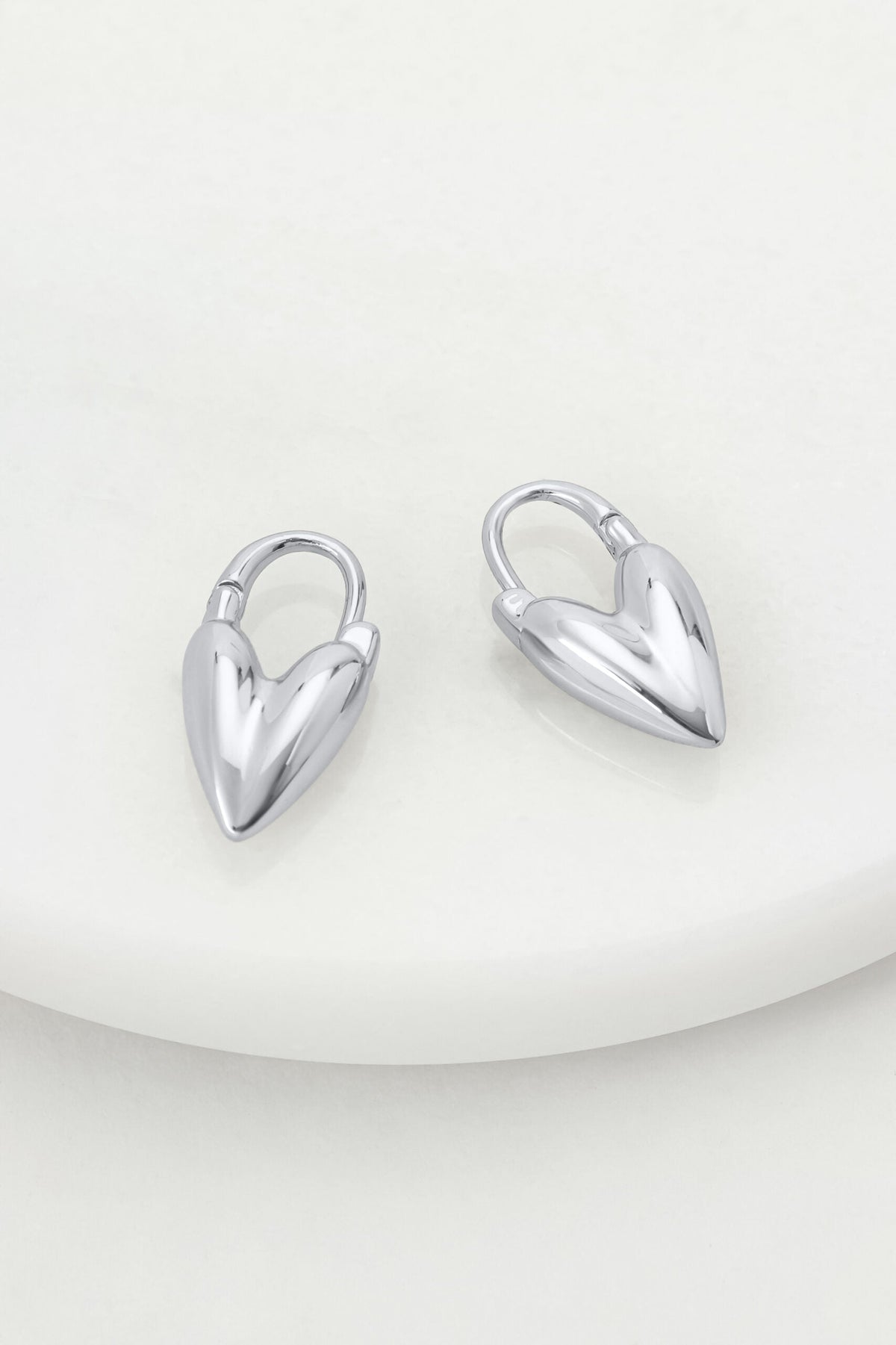 Jess Heart Hoop Silver
