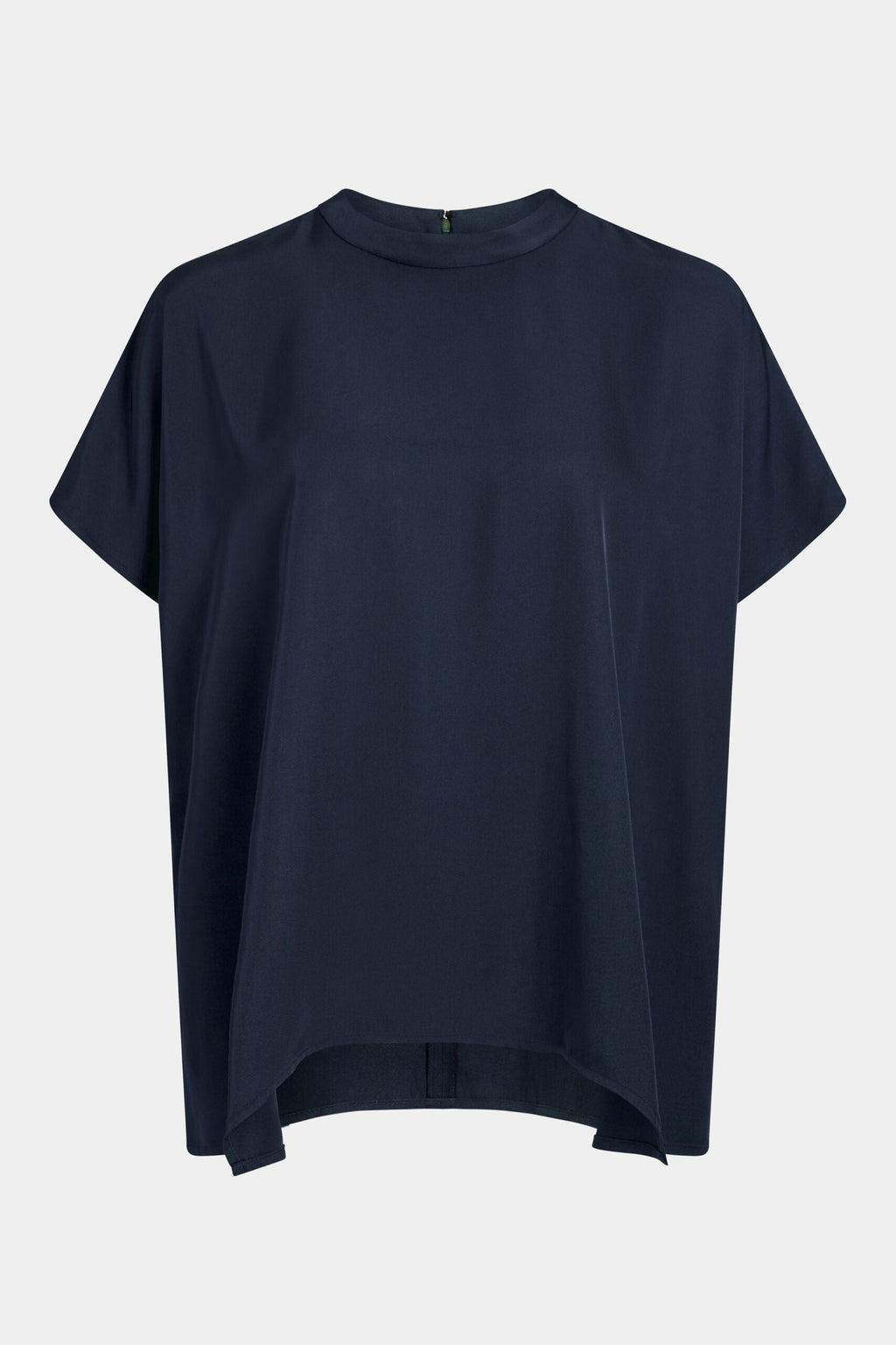 Hullu Top – relaxed silk-like NAIA acetate tee with handkerchief hem