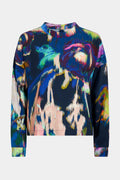 Moda Turtle Neck Top Vaara Print – fitted stretch top with abstract pattern in soft tones