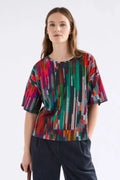 The Elk Kyla Tee in Mella Print is an easy to wear tshirt with a mosaic inspired print