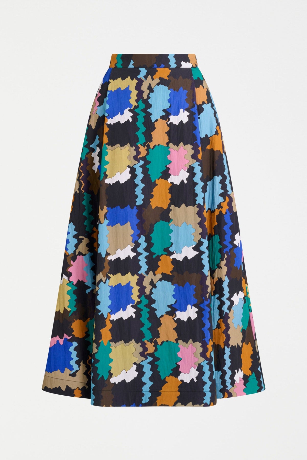 Aart Skirt in Suma Print with decorative pleats and elastic back waist