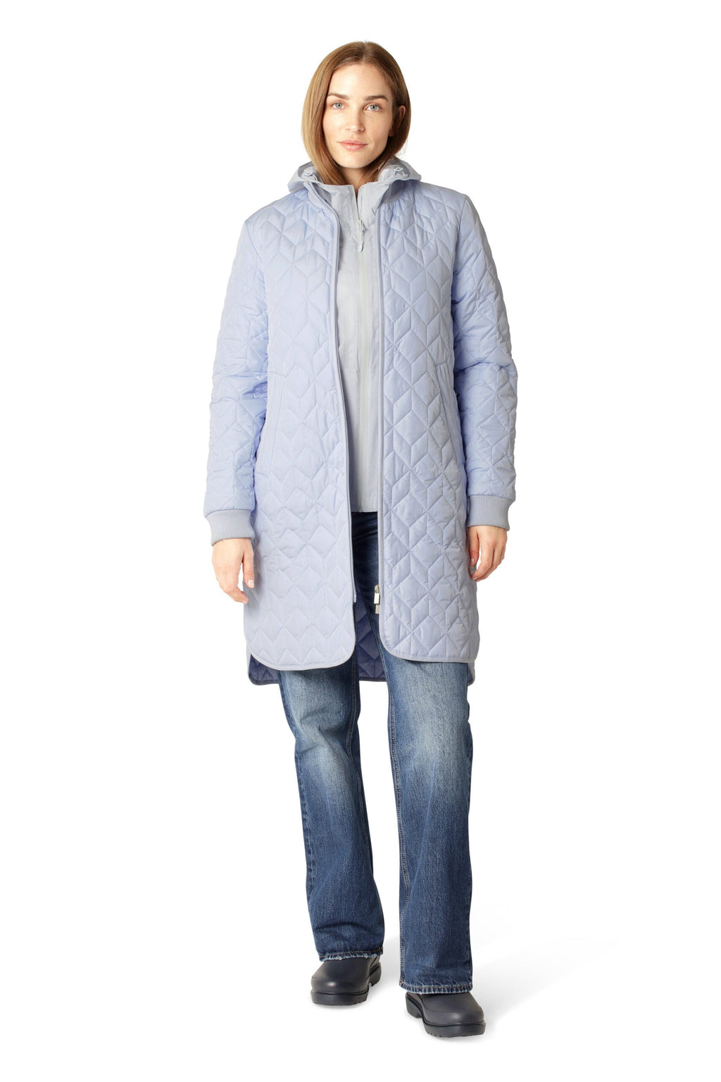 Art06 - Long Quilt Coat - Heather