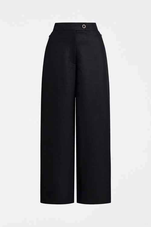 Altairs Pant in Burnt Chocolate – wide-leg hemp pants with zip pockets