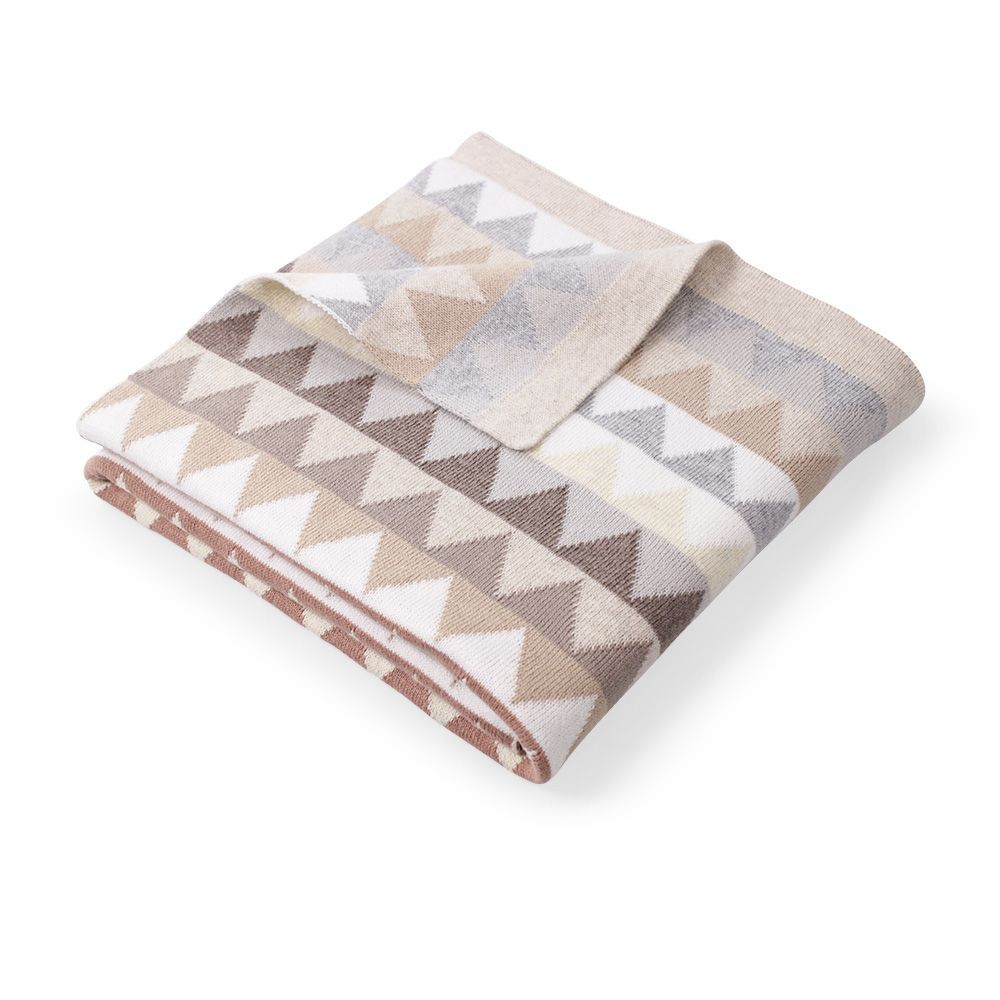Blanket - Cotton Knit TRIANGLES MULTI
