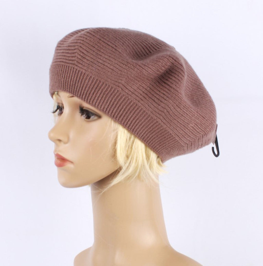 Ribbed Beret - Angora Blend