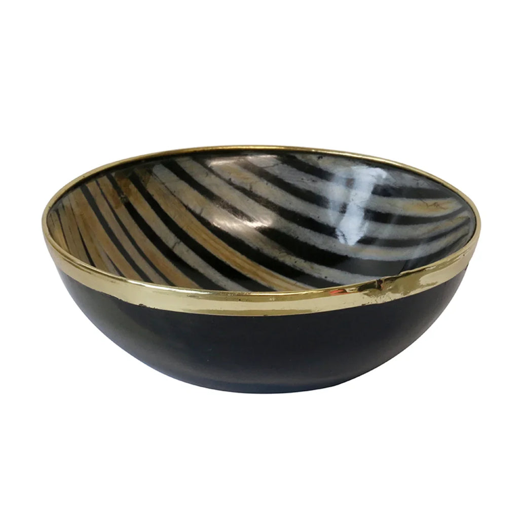 Bowl - Bombay Horn with Silver Rim