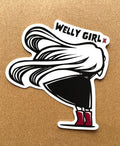 Bumper Sticker (Windy Welly Girl - Red Boots)