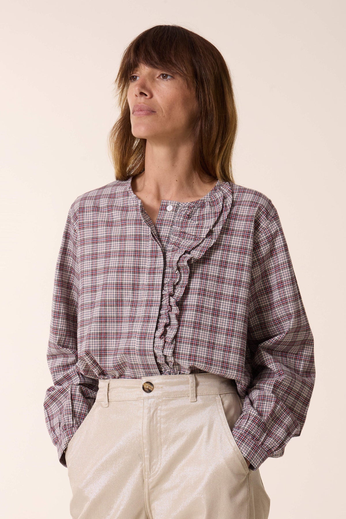 Colina Check Blouse - Multico