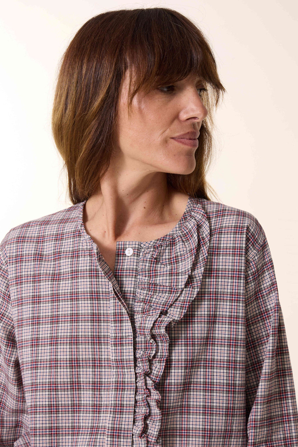 Colina Check Blouse - Multico