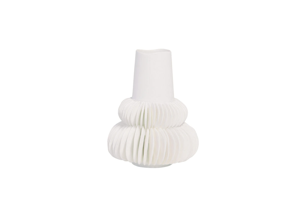 Vase Pleated Frill White