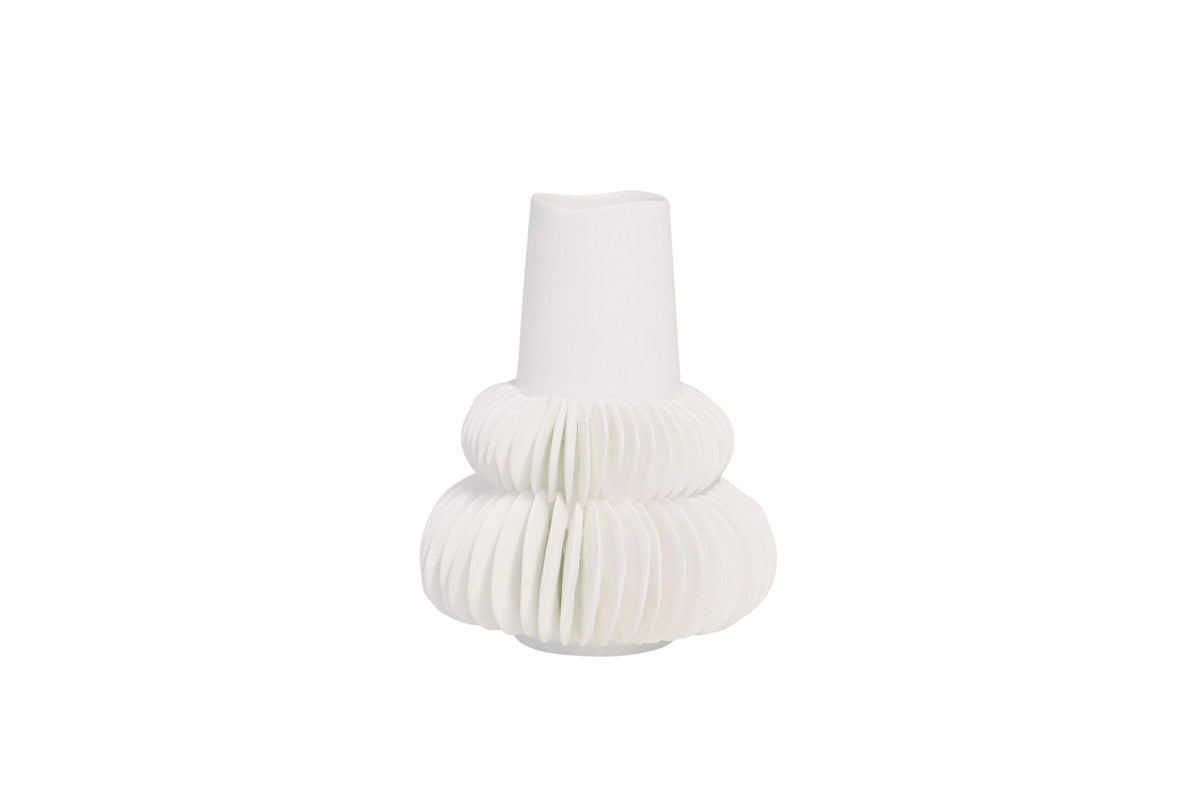 Vase Pleated Frill White
