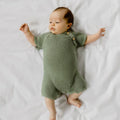 Charlie Mint Knit Romper cotton baby knit romper in mint