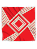 Sinclair-Thomson silk scarf in red and cream