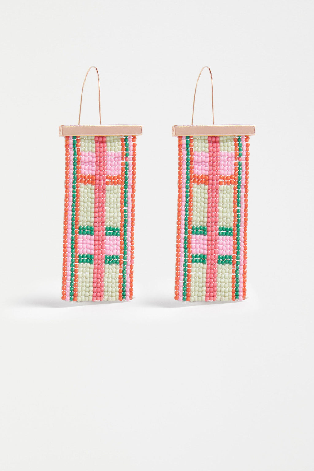 Ivett Large Drop Earring - Pink Punch Check