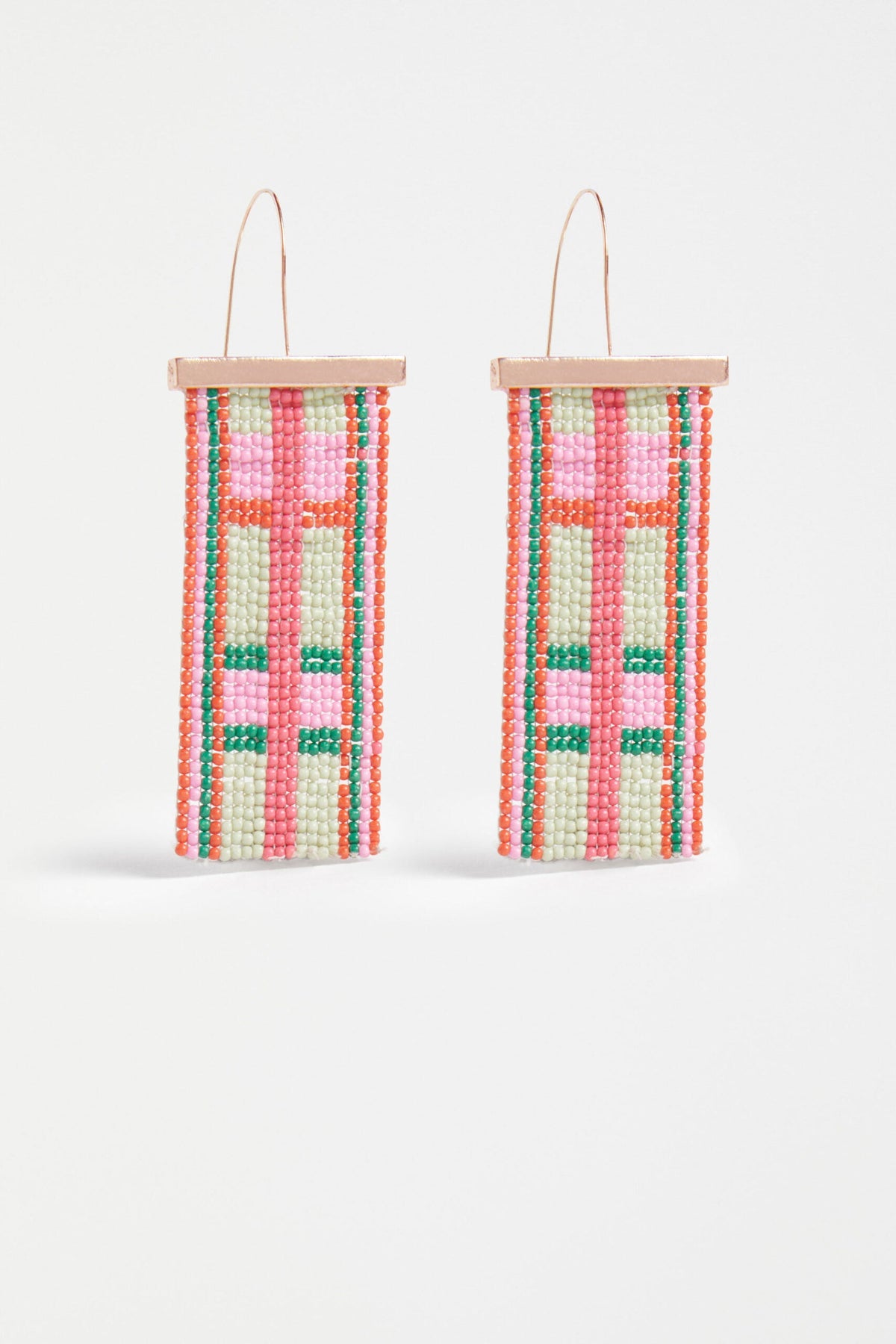 Ivett Large Drop Earring - Pink Punch Check