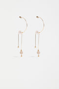 Pykka Drop Earring Elk – Minimalist gold drop earrings with pearl and glass bead accents