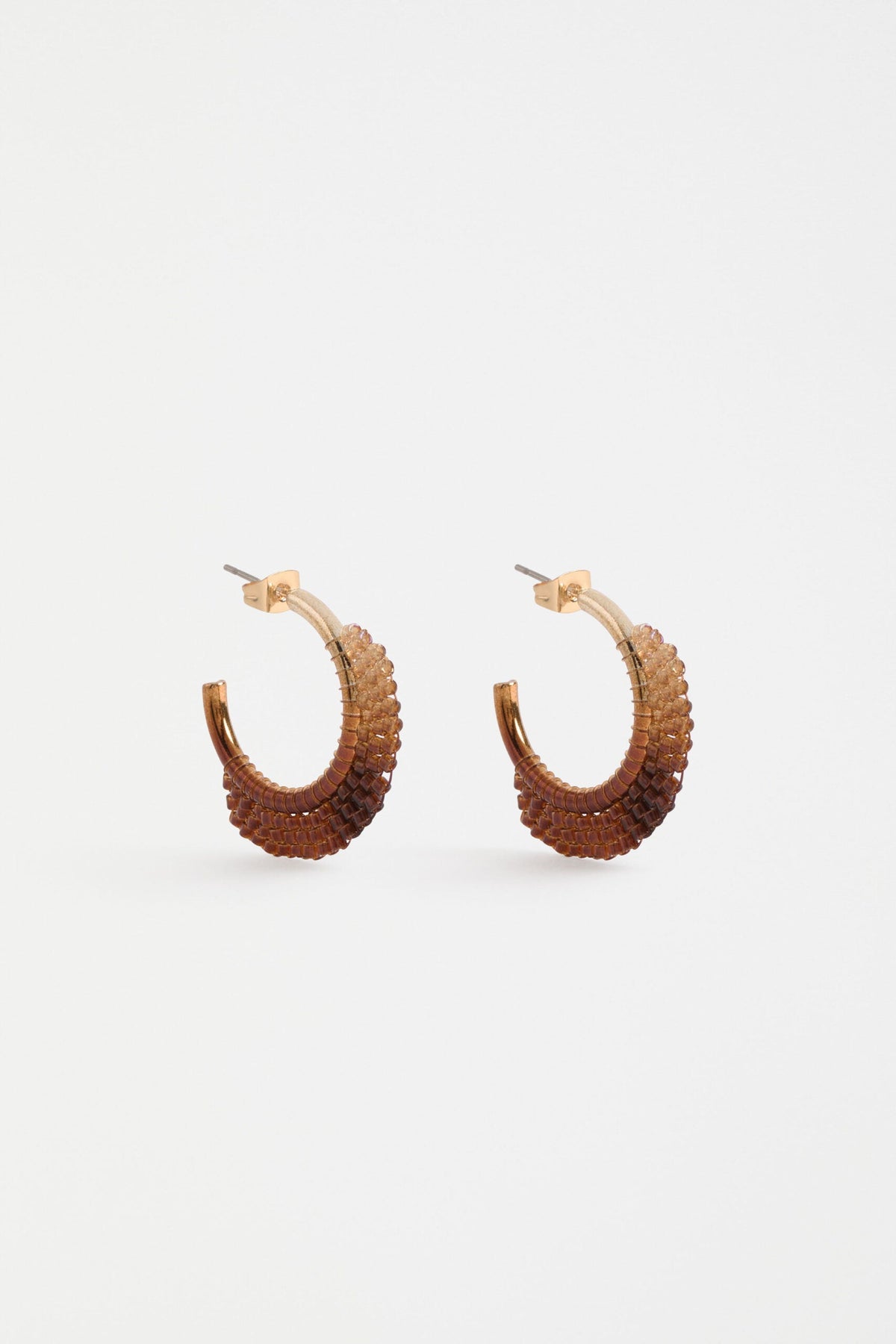 Kevv Hoop Earrings – ombre glass bead hoops, nickel-free, lightweight