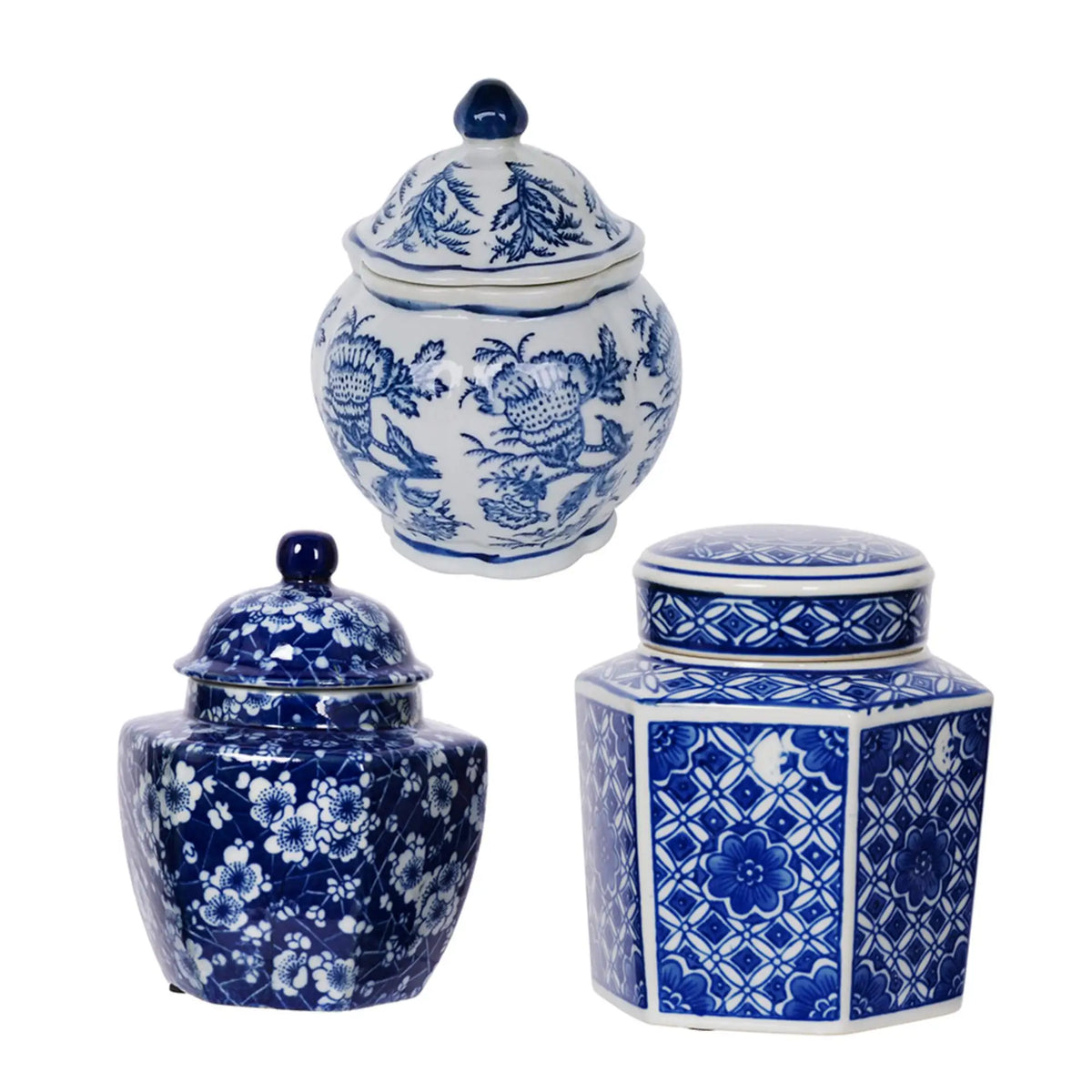 Blue & White Decorative Jars for elegant home styling