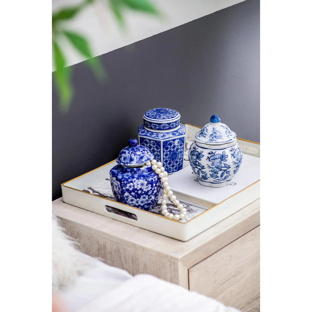 Blue & White Decorative Jar