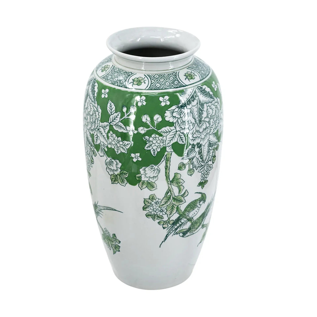 Green & White Porcelain Vase