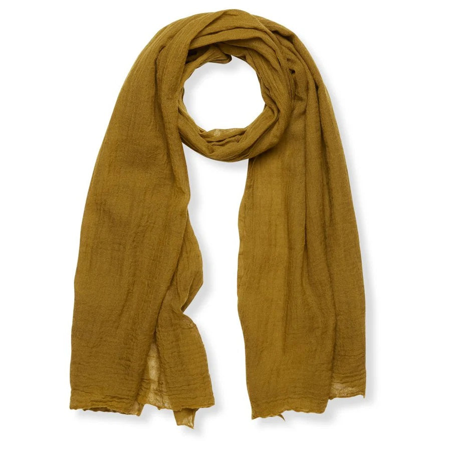 Flick Boiled Wool Scarf - Mustard