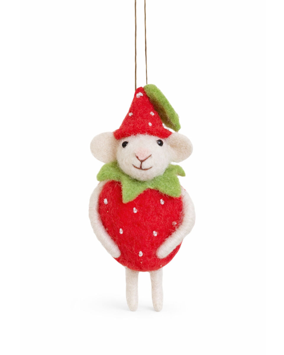 Felt Strawberry Mouse Boy