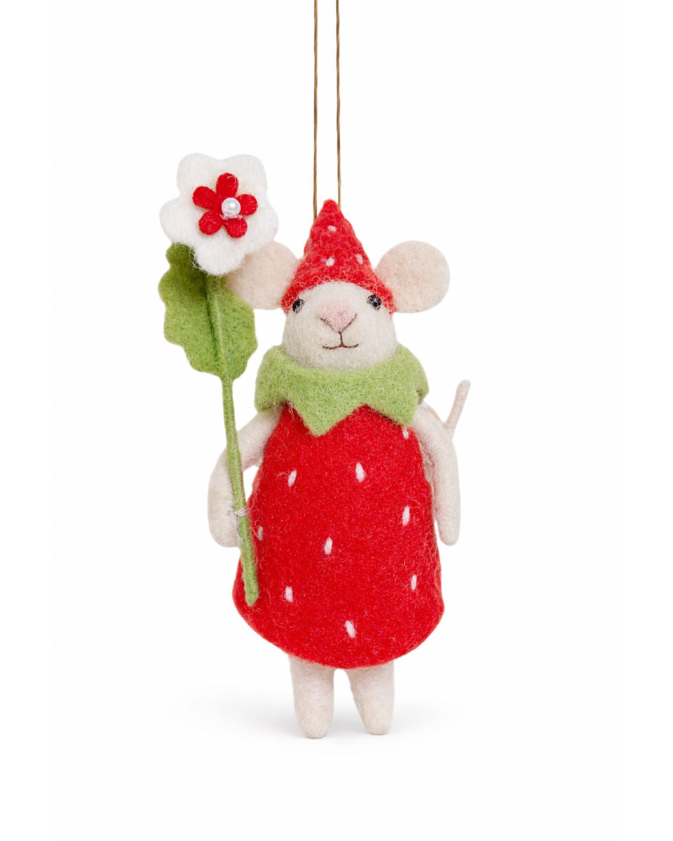 Felt Strawberry Mouse Girl