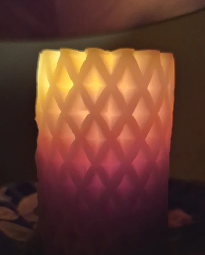 Small Lattice Beeswax Candle