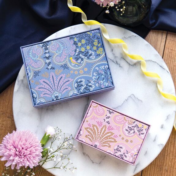 Filigree Design Medium Rectangle Tin Blue - Sara Miller