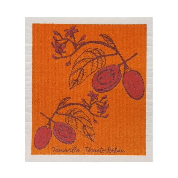 Tamarillo Swedish Dishcloth in an orange colour - highly absorbent and long lasting