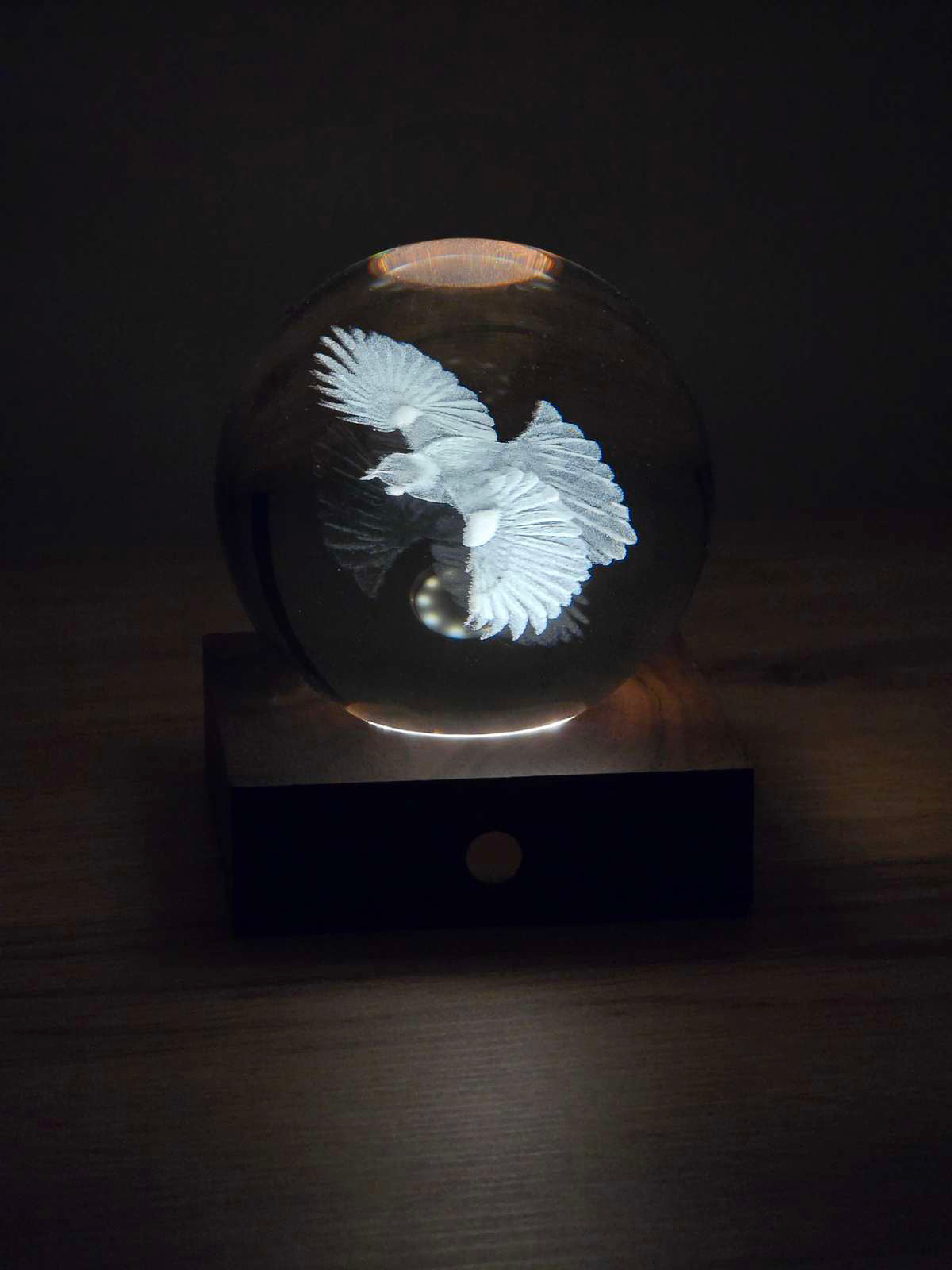 Tui 3D Laser Engraved Light - Walnut