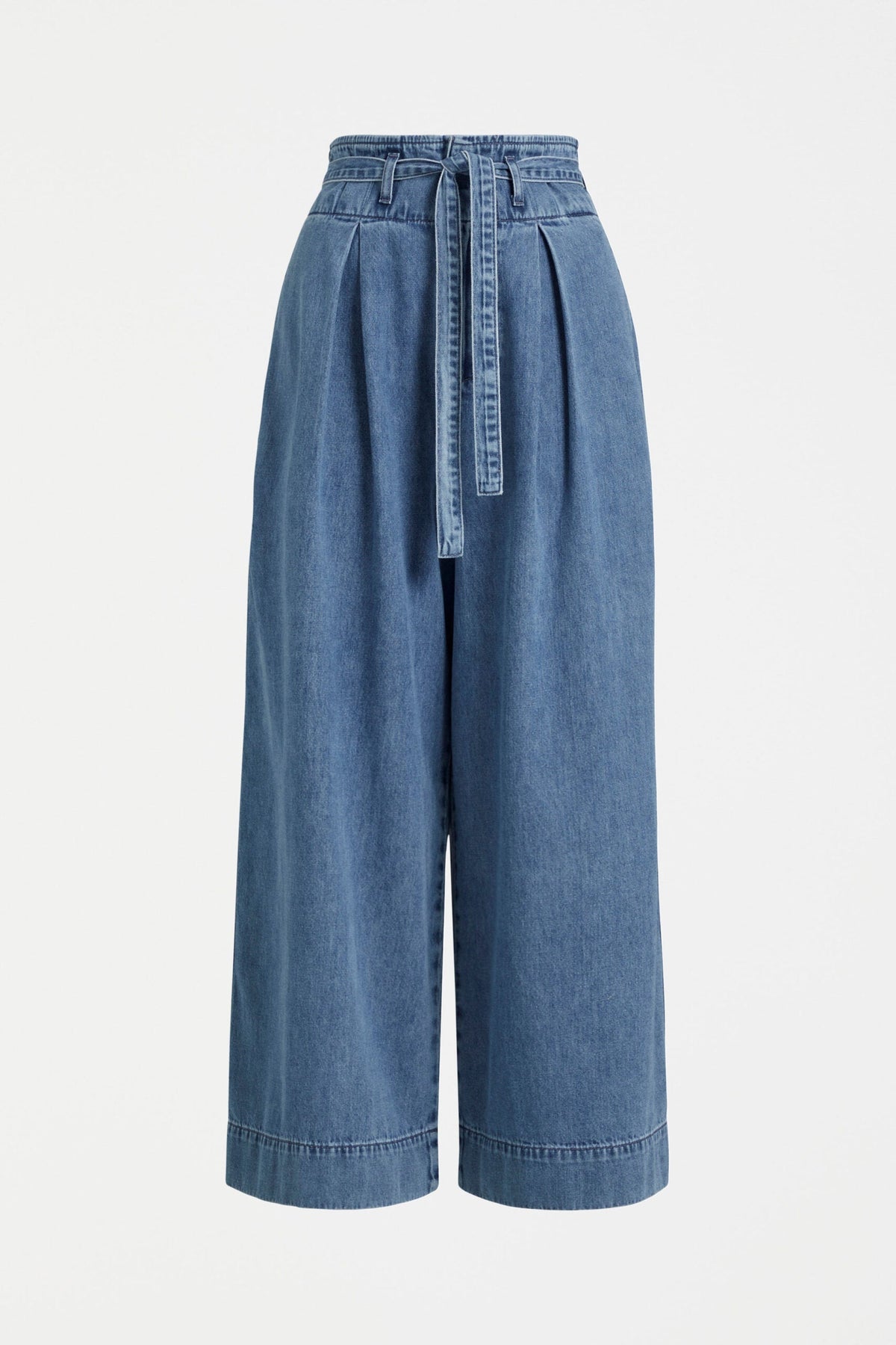 Elk Arbet Jean in Chambray Blue - Wide leg, sash waish tie