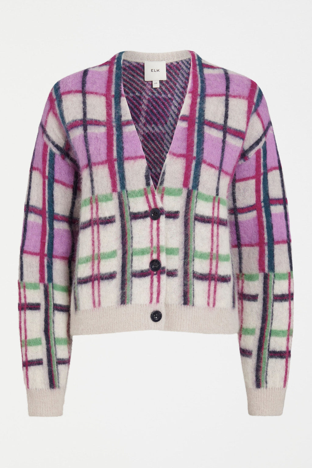 Ostti Cardigan -NEW NAVY CHECK