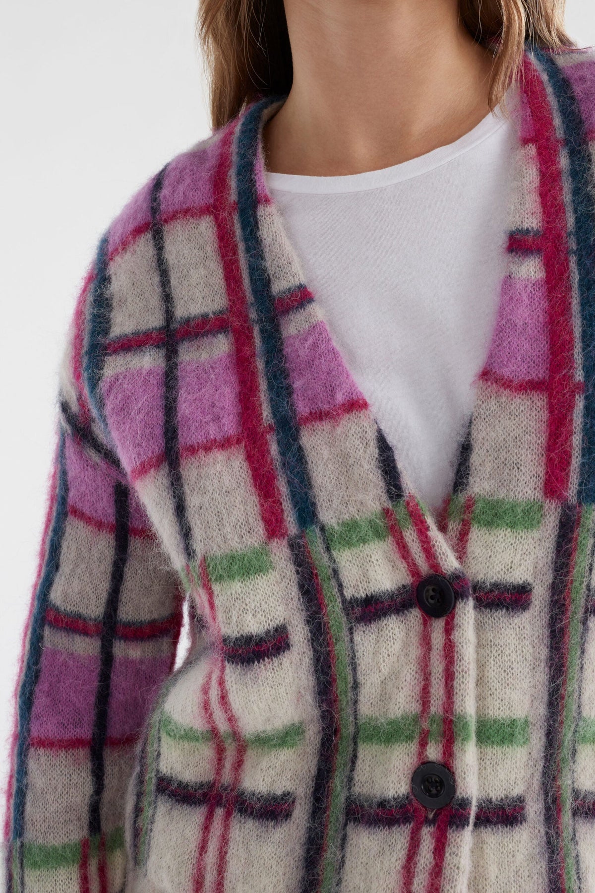 Ostti Cardigan -NEW NAVY CHECK