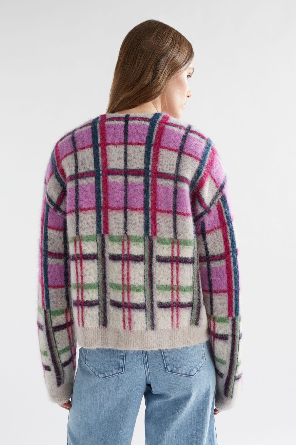 Ostti Cardigan -NEW NAVY CHECK
