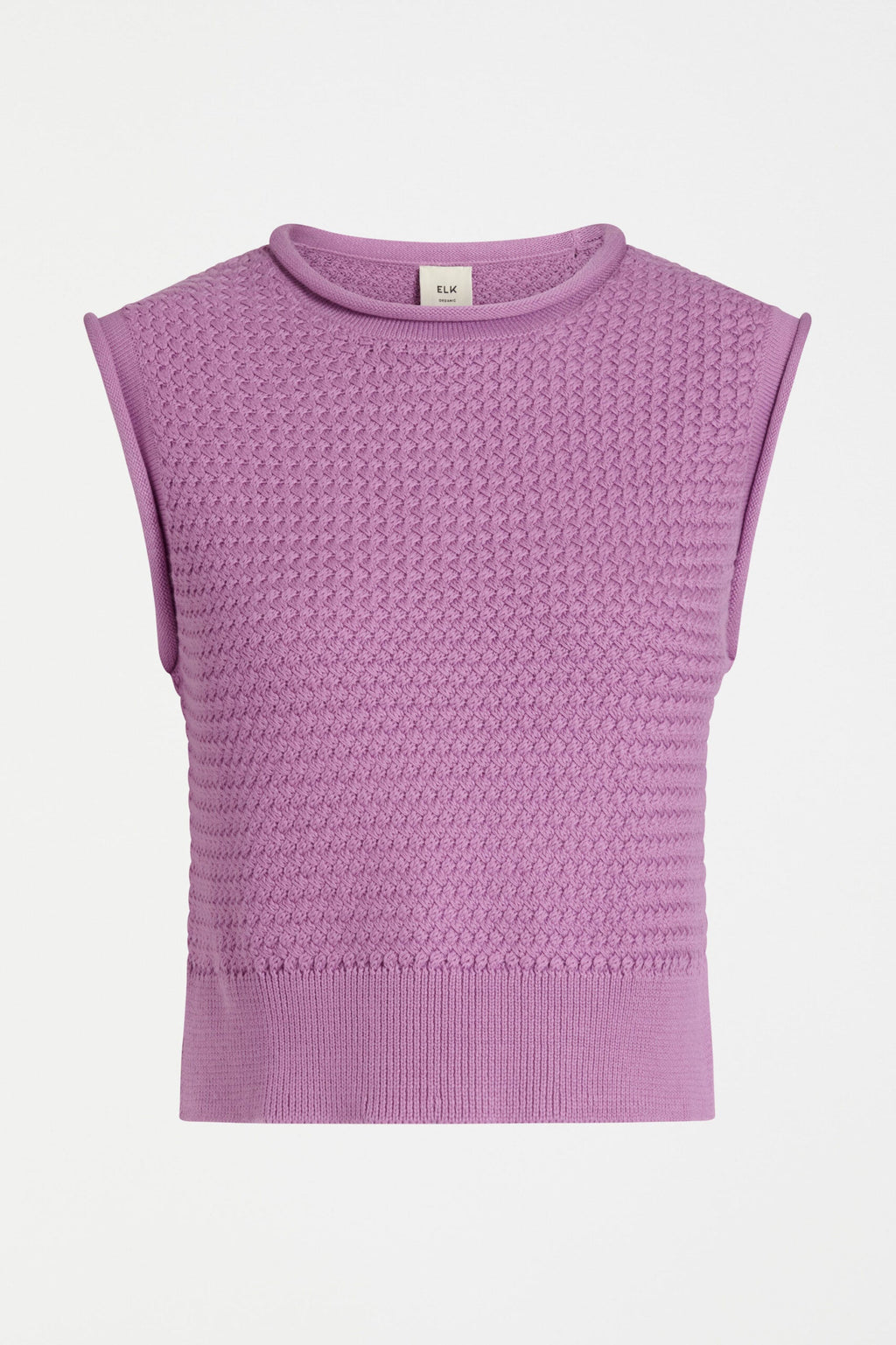 ELK Naya Knit Vest Violet basket weave layering vest