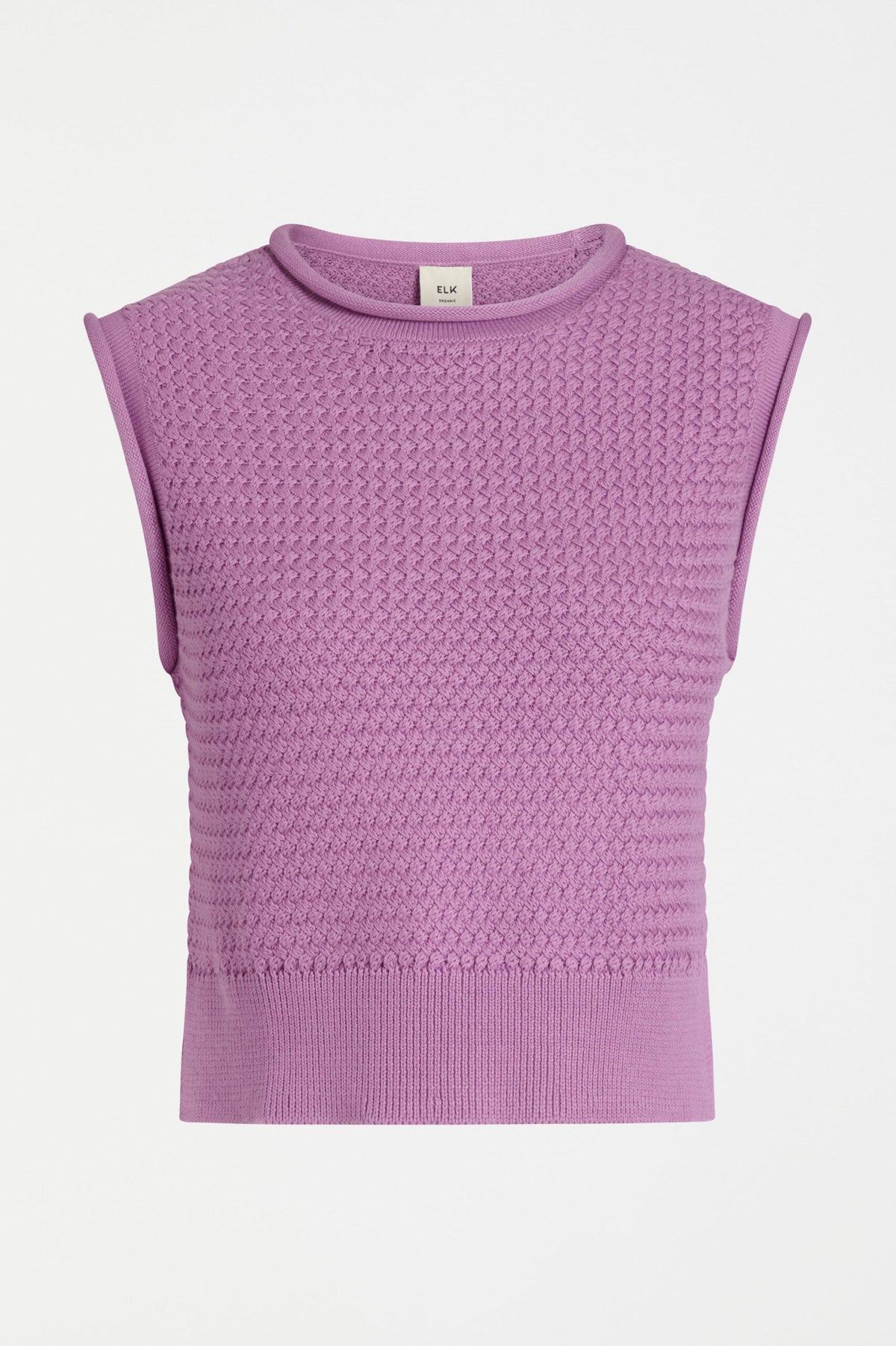ELK Naya Knit Vest Violet basket weave layering vest