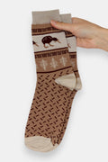 Zoozies Kiwi Fair Isle Merino Socks featuring a native kiwi bird design with colourful Fair Isle pattern made from NZ merino wool