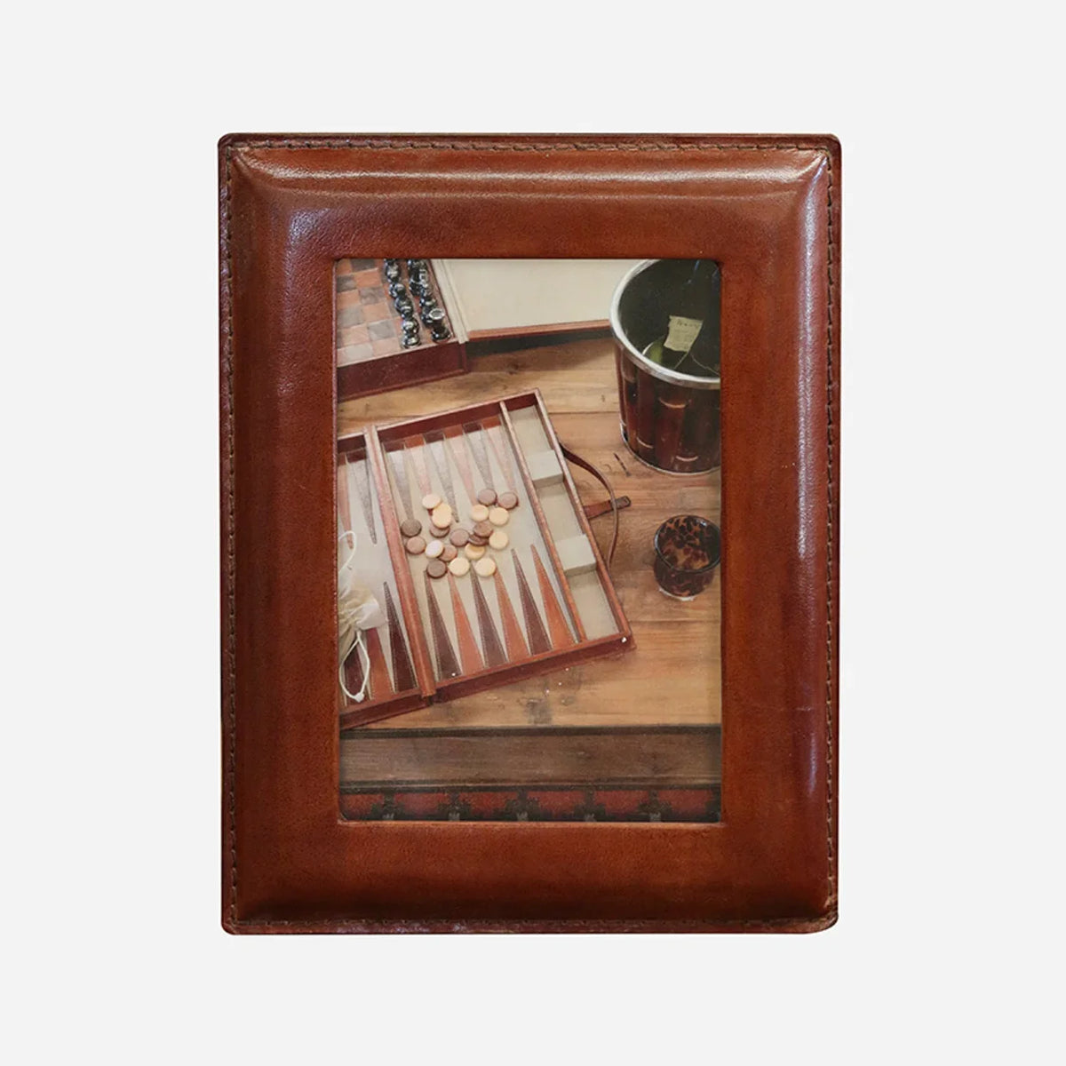 Leather Photo Frame 4x6 in brown – handcrafted home décor